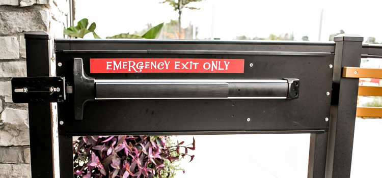 emergency push bar installation in Oceano